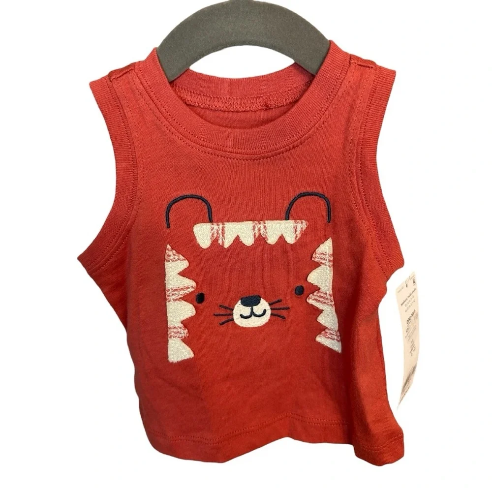 Carter's Orange Tank Top with Bear Design